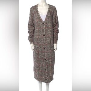 R13 Charcoal Knit Distressed Hem Sweater